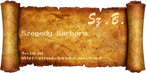 Szegedy Barbara névjegykártya
